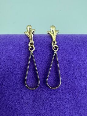 💛 Vintage 14k Gold Teardrop Drop Earrings | Minimalist Heritage